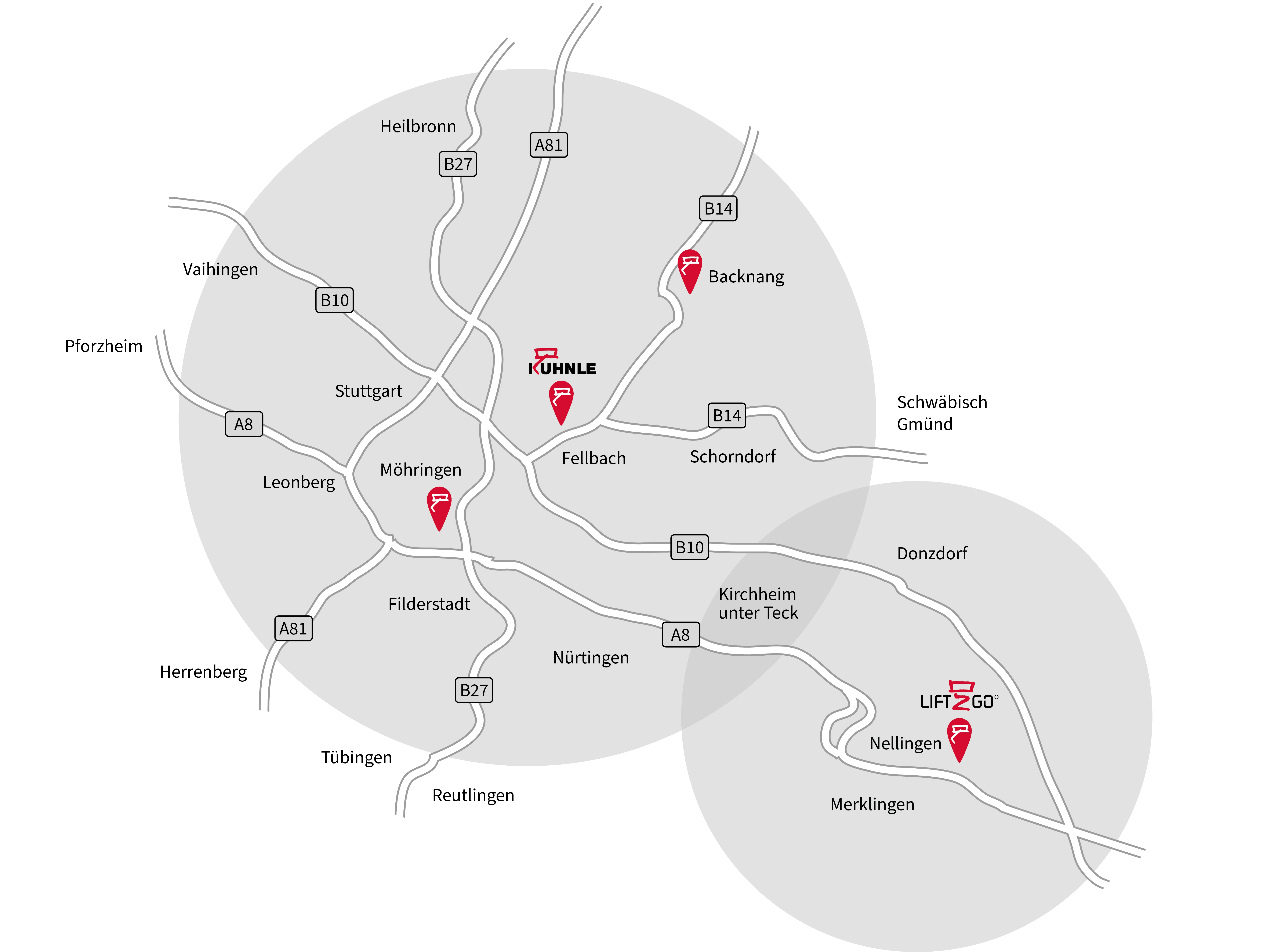 Kuhnle Karte Übergabestationen.